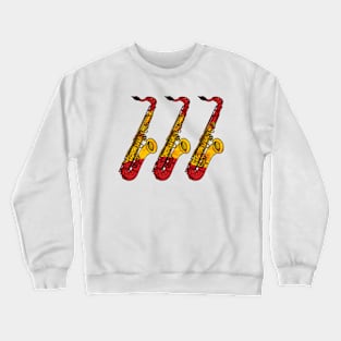 Saxophone Spanish Flag Saxophonist Sax Player Spain Crewneck Sweatshirt